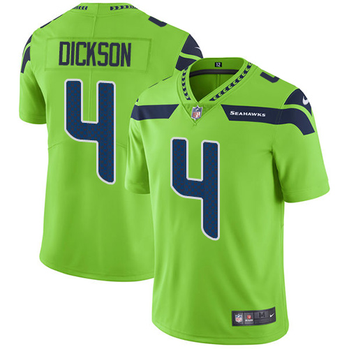 Seattle Seahawks #4 Michael Dickson Green Men's Stitched Limited Rush Jersey Men's