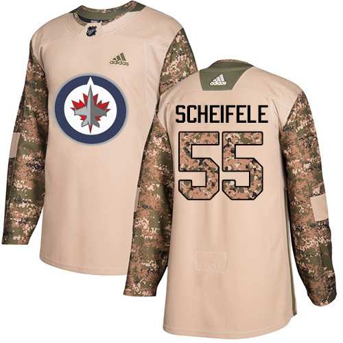Adidas Winnipeg Jets #55 Mark Scheifele Camo Authentic 2017 Veterans Day Stitched Jersey Men's