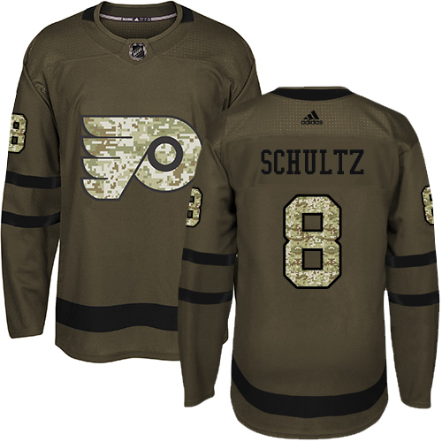 Adidas Philadelphia Flyers #8 Dave Schultz Green Salute to Service Stitched Jersey Men's