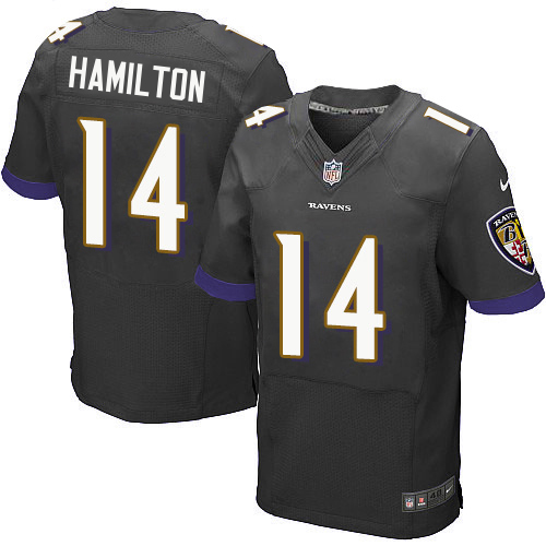 Ravens #14 Kyle Hamilton Black Alternate Men's Stitched New Elite Jersey