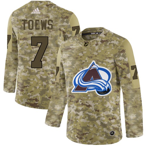 Adidas Colorado Avalanche #7 Devon Toews Camo Authentic Stitched Jersey Men's