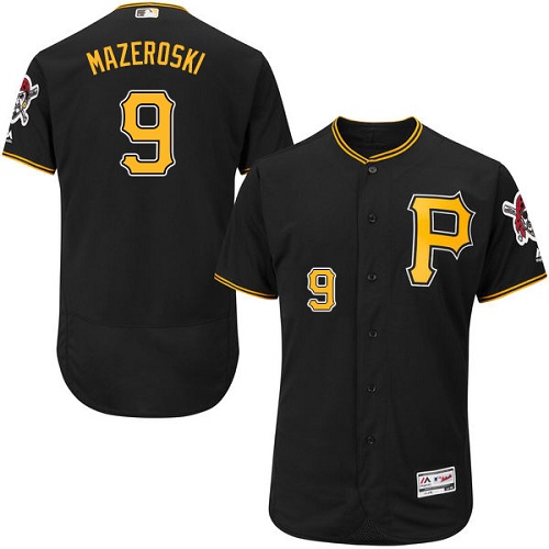 Pittsburgh Pirates #9 Bill Mazeroski Black Flexbase Authentic Collection Stitched Jersey Men's