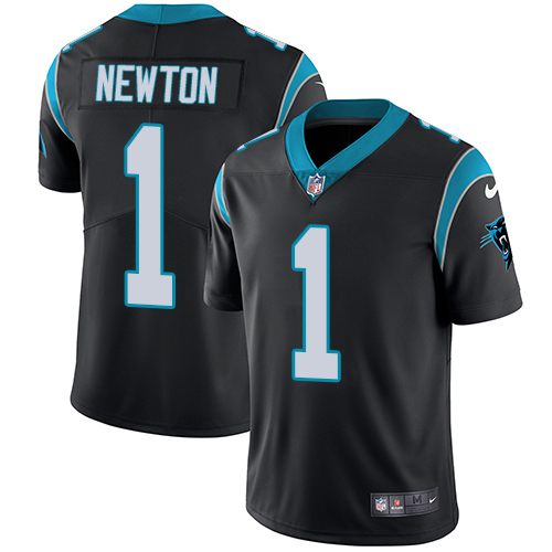 Carolina Panthers #1 Cam Newton Black Team Color Youth Stitched Vapor Untouchable Limited Jersey Youth