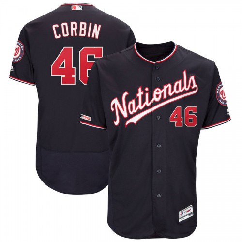 Washington Washington Nationals #46 Patrick Corbin Majestic Alternate Authentic Collection Flex Base Player Jersey Navy Men's