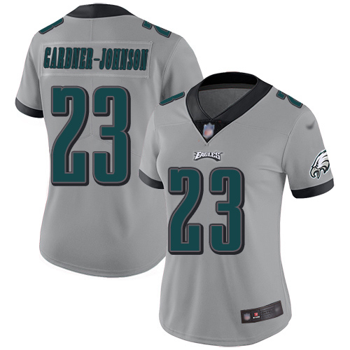 Eagles #23 C.J. Gardner-Johnson Silver Women's Stitched Limited Inverted Legend Jersey