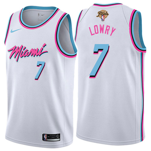 Heat #7 Kyle Lowry White 2023 Finals Patch Swingman City Edition Jersey