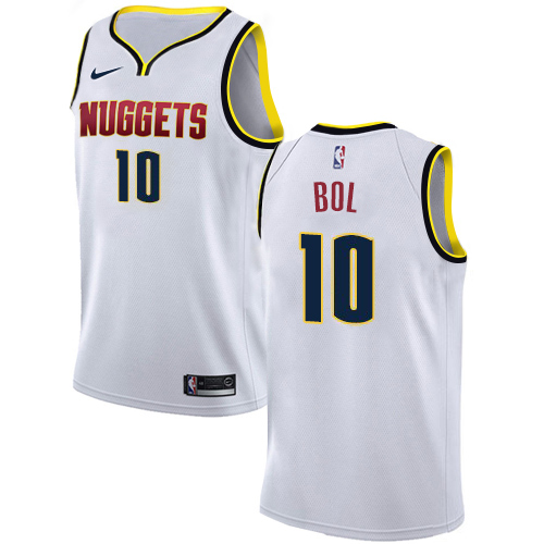 Denver Nuggets #10 Bol Bol White Swingman Association Edition Jersey Mens