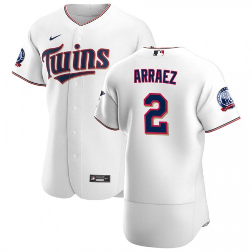 Minnesota Minnesota Twins #2 Luis Arraez Men's White Home 2020 60th Season Authentic Team Jersey Men's