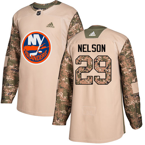 Adidas New York Islanders #29 Brock Nelson Camo Authentic 2017 Veterans Day Stitched Youth Jersey Youth