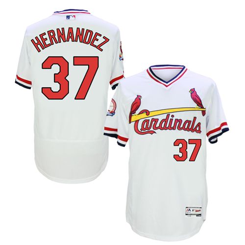 St.Louis Cardinals #37 Keith Hernandez White Flexbase Authentic Collection Cooperstown Stitched Jersey Men's