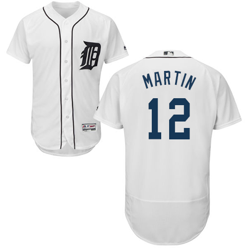 Detroit Tigers #12 Leonys Martin White Flexbase Authentic Collection Stitched Jersey Men's