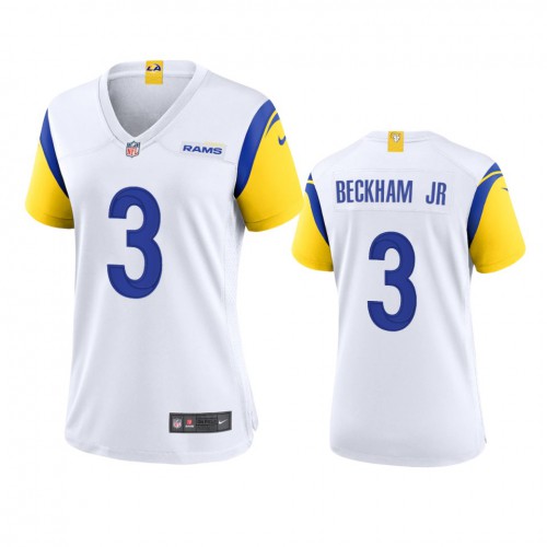 Los Angeles Los Angeles Rams #3 Odell Beckham Jr. Women's Alternate Game Jersey - White Womens
