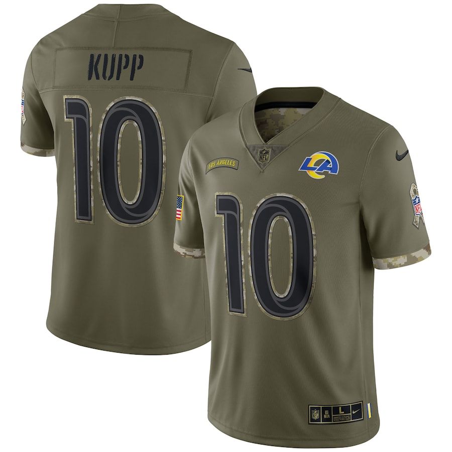 Los Angeles Rams #10 Cooper Kupp Men's 2022 Salute To Service Limited Jersey - Olive