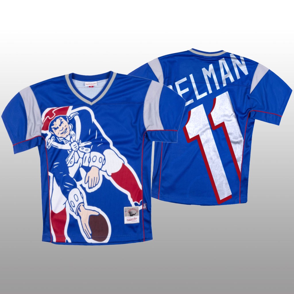 New England Patriots #11 Julian Edelman Blue Men's Mitchell & Nell Big Face Fashion Limited Jersey