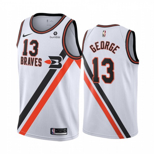 Los Angeles Clippers #13 Paul George White 2019-20 Classic Edition Stitched Jersey Mens