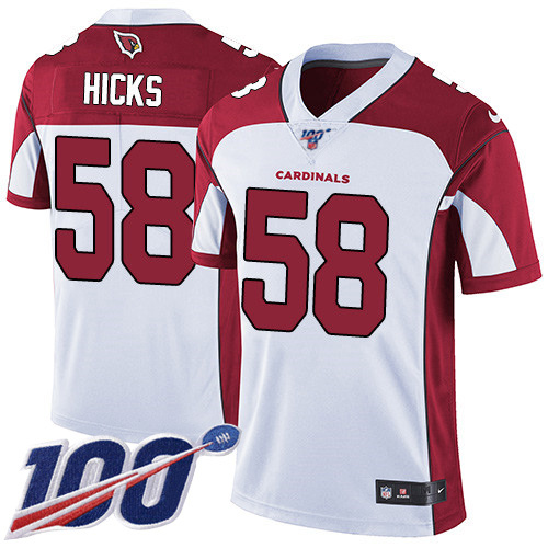 Arizona Cardinals #58 Jordan Hicks White Men's Stitched 100th Season Vapor Limited Jersey Men's