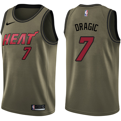 Miami Heat #7 Goran Dragic Green Salute to Service Youth Swingman Jersey Youth