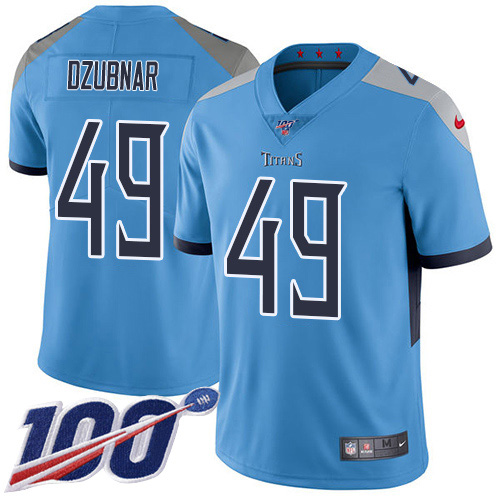 Tennessee Titans #49 Nick Dzubnar Light Blue Alternate Youth Stitched 100th Season Vapor Untouchable Limited Jersey Youth