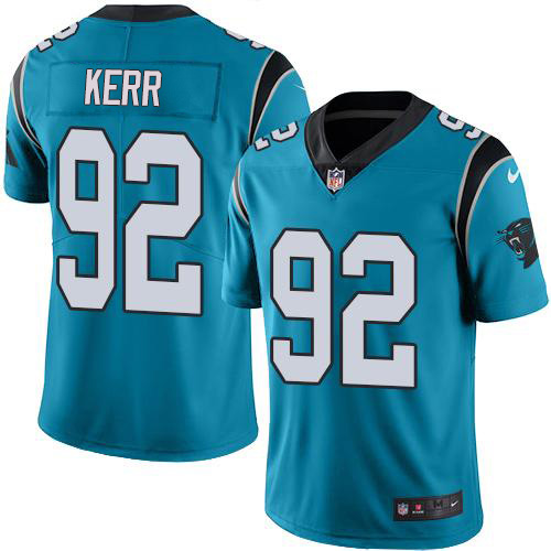 Carolina Panthers #92 Zach Kerr Blue Men's Stitched Limited Rush Jersey Men's