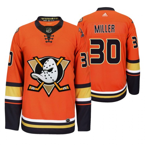 Anaheim Anaheim Ducks #30 Ryan Miller Men's 2019-20 Third Orange Alternate Stitched Jersey Men's