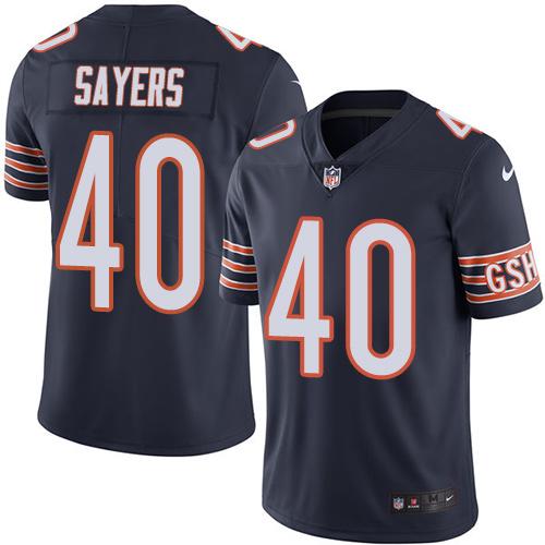 Chicago Bears #40 Gale Sayers Navy Blue Team Color Men's Stitched Vapor Untouchable Limited Jersey Men's