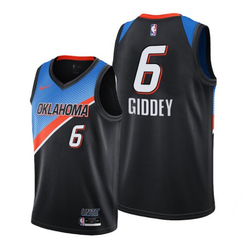 Oklahoma City Oklahoma City Thunder #6 Josh Giddey Black Jersey Mens