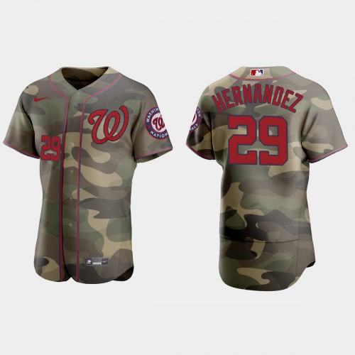 Washington Washington Nationals #29 Yadiel Hernandez Men's 2021 Armed Forces Day Authentic Jersey -Camo Men's