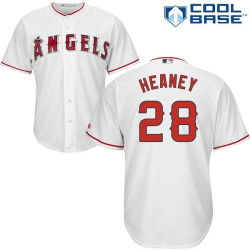 Los Angeles Angels #28 Andrew Heaney White Cool Base Stitched Youth Jersey Youth