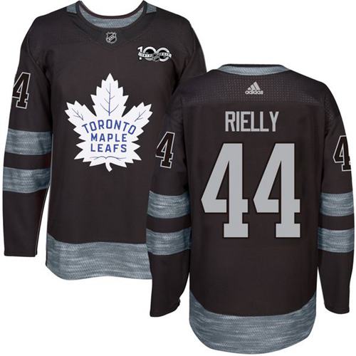Adidas Maple Toronto Maple Leafs #44 Morgan Rielly Black 1917-2017 100th Anniversary Stitched Jersey Men's