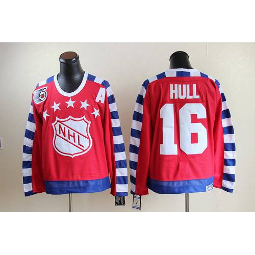 St. Louis Blues #16 Brett Hull Red All Star CCM Throwback 75TH Stitched Jersey Men's