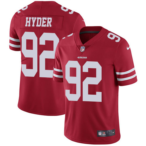 San Francisco 49ers #92 Kerry Hyder Red Team Color Men's Stitched Vapor Untouchable Limited Jersey Men's