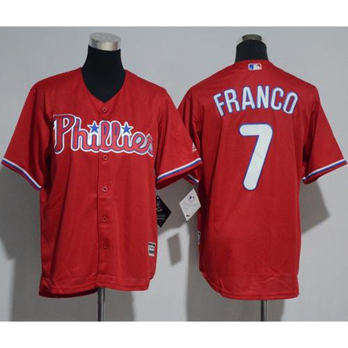 Philadelphia Phillies #7 Maikel Franco Red Cool Base Stitched Youth Jersey Youth