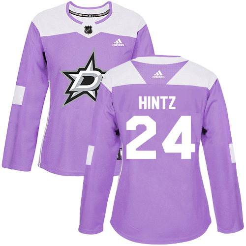 Adidas Dallas Stars #24 Roope Hintz Purple Authentic Fights Cancer Women's Stitched Jersey Womens