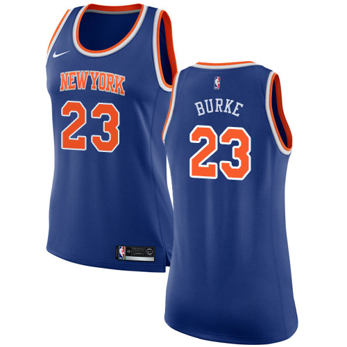 New York Knicks #23 Trey Burke Blue Womens Swingman Icon Edition Jersey Womens