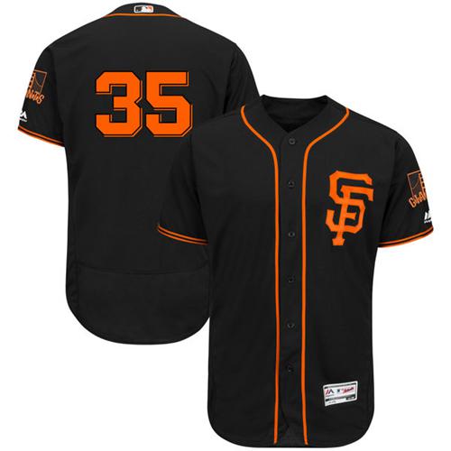 San Francisco Giants #35 Brandon Crawford Black Flexbase Authentic Collection Alternate Stitched Jersey Men's