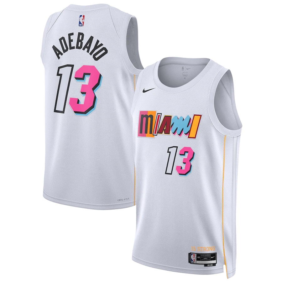 Miami Heat #13 Bam Adebayo Unisex White 2023 Finals Patch Swingman Jersey - City Edition