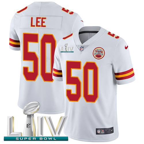 Kansas City Chiefs #50 Darron Lee White Super Bowl LIV 2020 Men's Stitched Vapor Untouchable Limited Jersey Men's