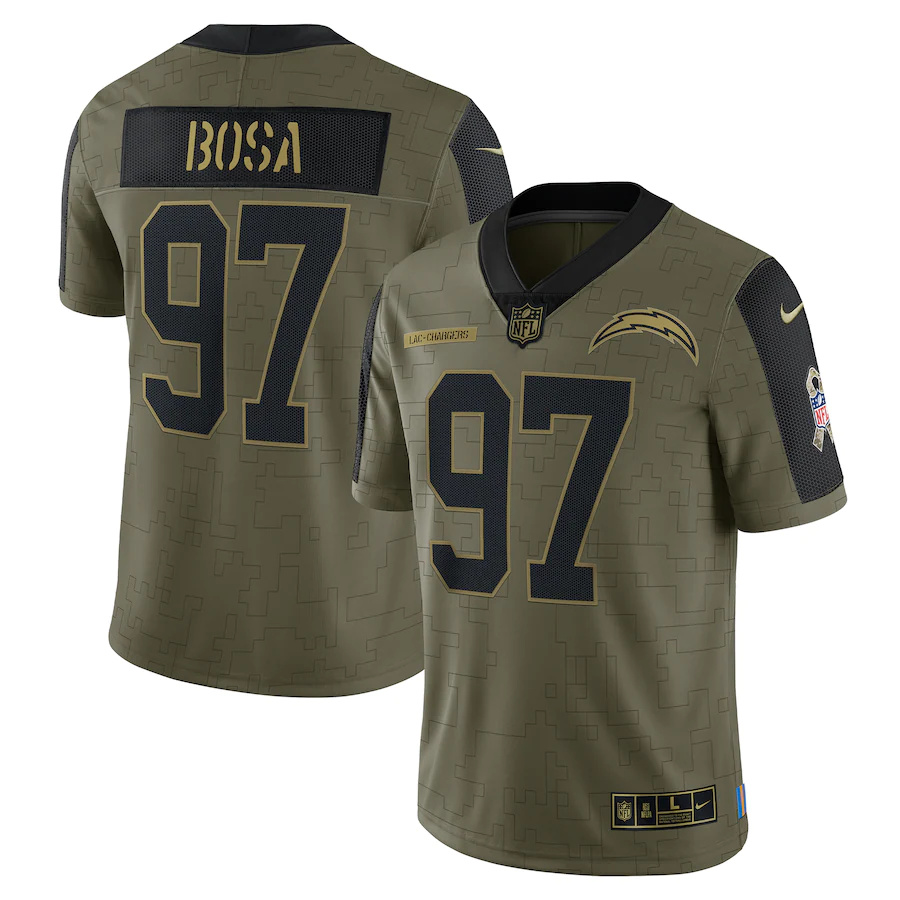Los Angeles Chargers #97 Joey Bosa Olive 2021 Salute To Service Limited Player Jersey