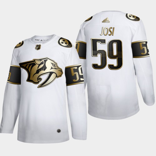 Nashville Nashville Predators #59 Roman Josi Men's Adidas White Golden Edition Limited Stitched Jersey Men's