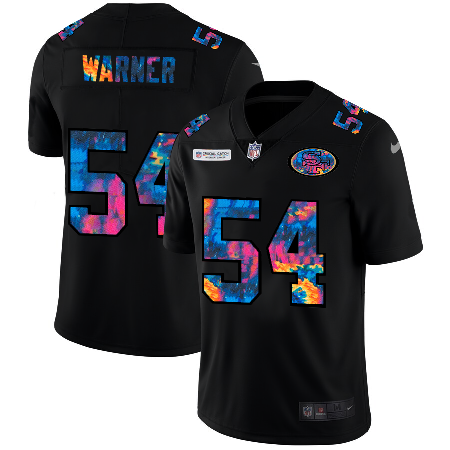 San Francisco 49ers #54 Fred Warner Men's Multi-Color Black 2020 Crucial Catch Vapor Untouchable Limited Jersey