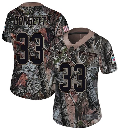 Cowboys #33 Tony Dorsett Camo Women's Stitched Limited Rush Realtree Jersey