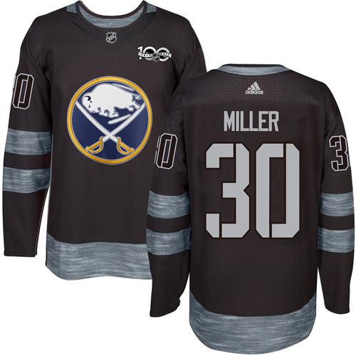 Adidas Buffalo Sabres #30 Ryan Miller Black 1917-2017 100th Anniversary Stitched Jersey Men's