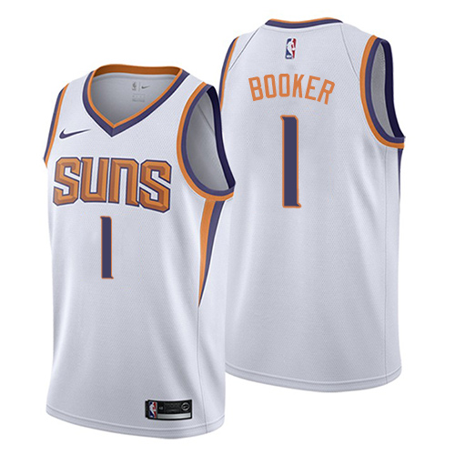 Phoenix Suns #1 Devin Booker White Youth Swingman Association Edition Jersey Youth