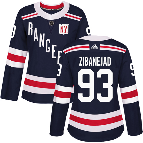 Adidas New York Rangers #93 Mika Zibanejad Navy Blue Authentic 2018 Winter Classic Women's Stitched Jersey Womens