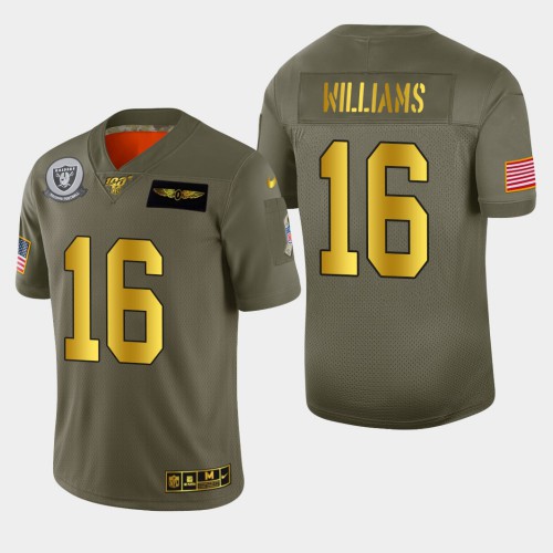 Las Vegas Raiders #16 Tyrell Williams Men's Olive Gold 2019 Salute to Service Limited 100 Jersey Men's
