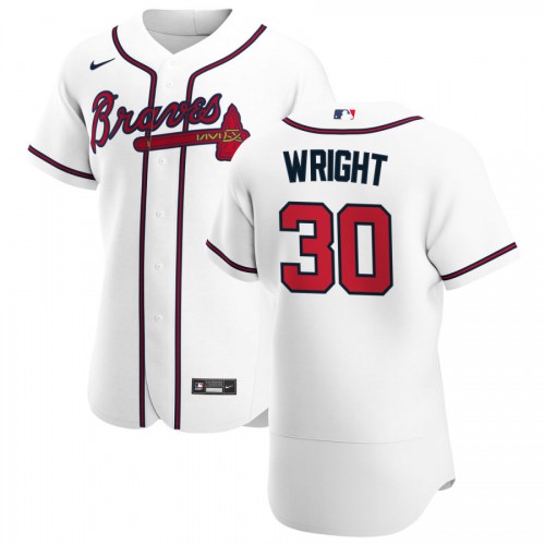 Atlanta Atlanta Braves #30 Kyle Wright Men's White Home 2020 Authentic Player Jersey Men's