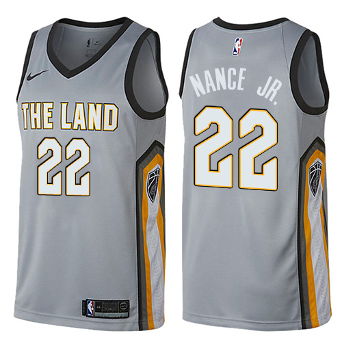 Cleveland Cavaliers #22 Larry Nance Jr. Gray Swingman City Edition Jersey Mens