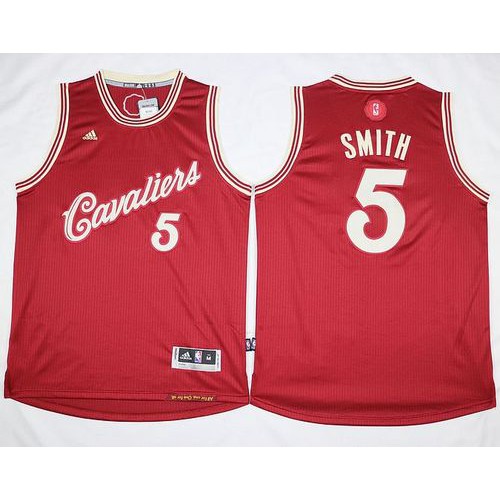 Cleveland Cavaliers #5 J.R. Smith Red 2015-2016 Christmas Day Stitched Jersey Mens