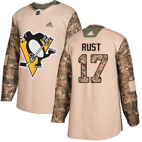 Adidas Pittsburgh Penguins #17 Bryan Rust Camo Authentic 2017 Veterans Day Stitched Jersey Men's