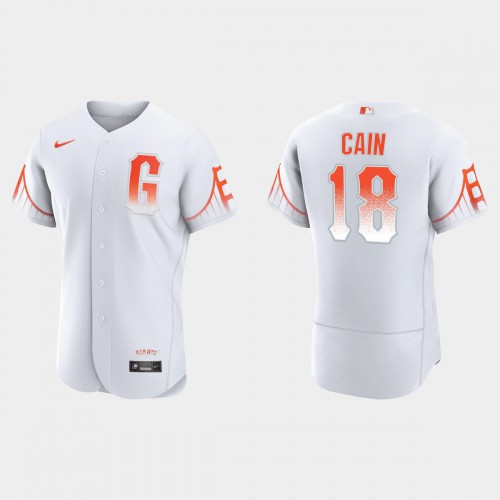San Francisco San Francisco Giants #18 Matt Cain Men's 2021 City Connect Authentic White Jersey Men's